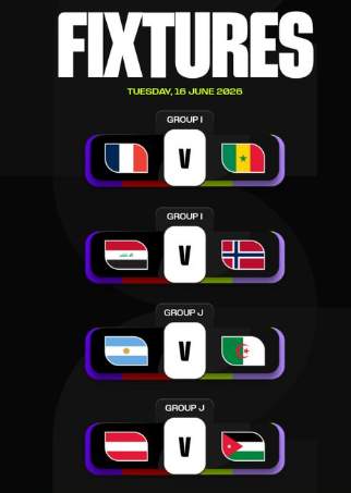 Today (June 16) world cup fixtures