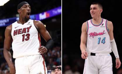 Bam Adebayo and Tyler Herro dispute