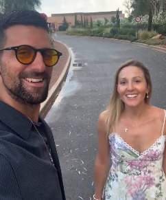 Novak Djokovic with his wife Jelena Djokovic