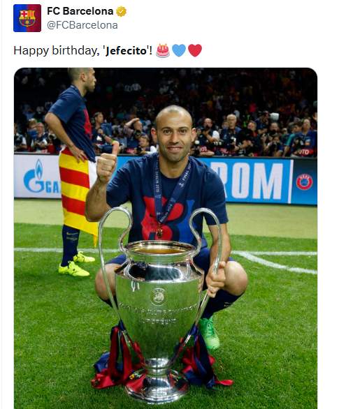 Barcelona Wishes Jefecito Happy Birthday