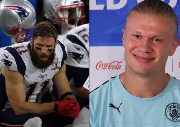 Julian Edelman and Erling Haaland