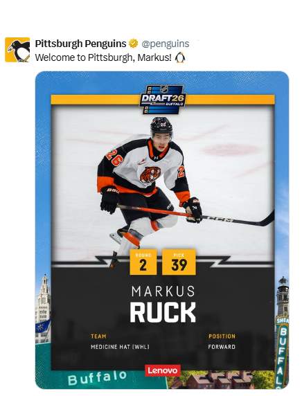 Pittsburgh Penguins welcome Markus Ruck