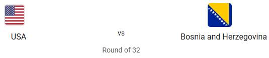 USA vs Bosnia and Herzegovin