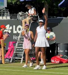 Venus Williams and Alexandra Eala