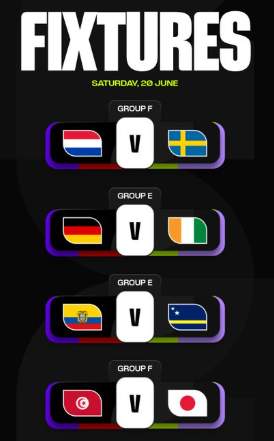 World Cup Schedule Set for June 20